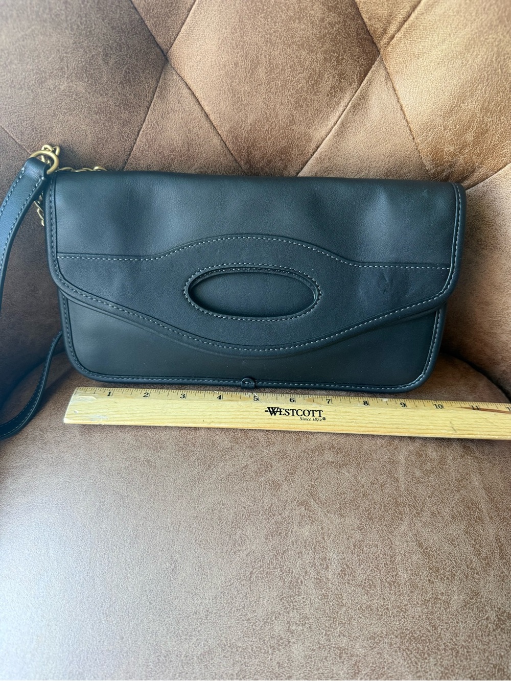 Black Leather coach Clutch